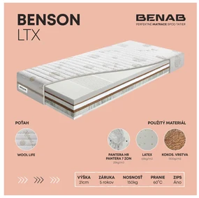 Penový matrac Benab Thaumas LTX 200x180 cm (T4/T5). Vlastná spoľahlivá doprava až k Vám domov. 763522