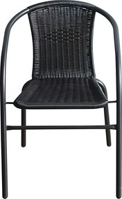 Záhradná stolička BISTRO, čierny ratan