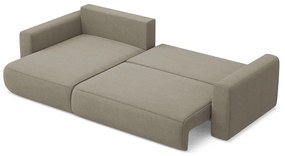 Svetlohnedá rozkladacia/s úložným priestorom rohová pohovka (ľavý roh/s leňoškou) Kapua – Makamii