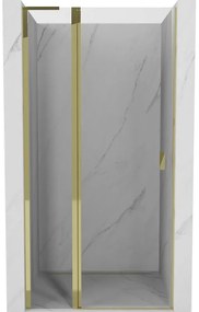 Mexen, Mexen Mist L výklopné sprchové dvere 115 cm, transparentné, zlaté - 8A4L-115-000-50-00