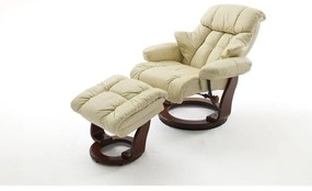 Polohovacie kreslo HABI krémové/orech