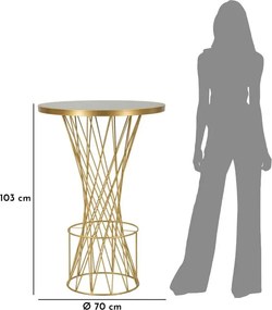 Barový stôl Tower New 70 cm čierno-zlatý