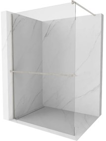 Mexen Kioto+, sprchová zástena Walk-In s poličkou a vešiakom 75 x 200 cm, 8mm číre sklo, brúsená oceľ profil, 800-075-121-97-00