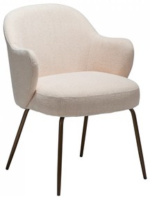 BAE ČALÚNENÁ STOLIČKA S PODRÚČKAMI pink/antique brass