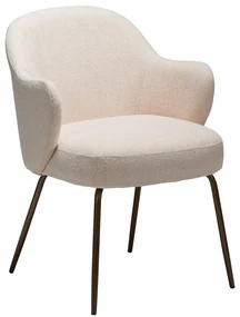 BAE ČALÚNENÁ STOLIČKA S PODRÚČKAMI pink/antique brass