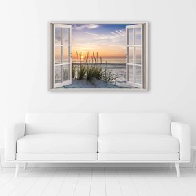 Gario Obraz na plátne Okno s výhľadom na pláž Rozmery: 120 x 80 cm