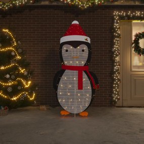 vidaXL Ozdobná vianočná figúrka tučniaka LED luxusná látka 180 cm