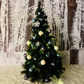 DECOLED Plastová guľa, 10 cm, sivá, 6x trblietka