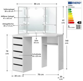 Toaletný stolík Olympe Gouges
