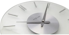 Nástenné hodiny NeXtime Stripe mliečne sklo Ø 31 cm