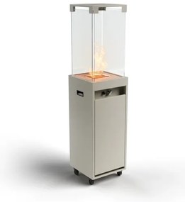 Planika Faro GAS - Vonkajší plynový krb 142x36 cm 8kW šedá + ochranný kryt