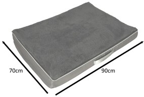 Ortopedický pelech pre psov sivý 90x70x10cm