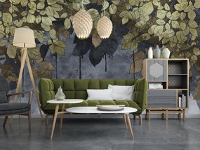 Gario Fototapeta Bledé listy na betónovom pozadí Materiál: Vliesová, Rozmery: 350 x 245 cm