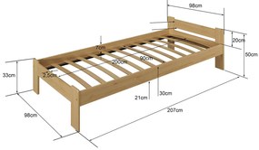 Posteľ Jasněna 90x200 borovica