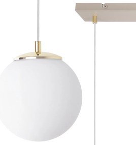 Závesné svietidlo Florence, 4x biele sklenené tienidlo, g/be