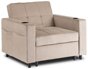 Kreslo JEREMY bežové, z manšestru