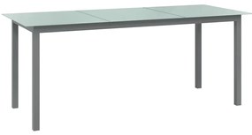 Záhradný stôl bledosivý 190x90x74 cm hliník a sklo