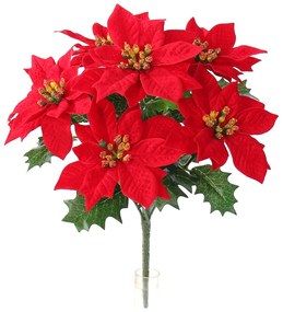 Umelá vianočná Poinsettia červená, 30 cm