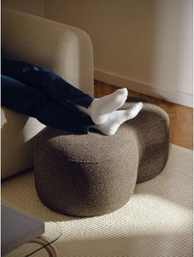 Tmavohnedý taburet z textílie buklé Umbo – noo.ma