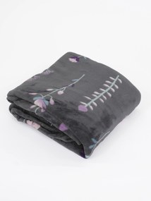 Deka mikroplyš Exclusive 150 × 200 cm – Vlčie maky tmavo sivé