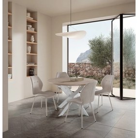 Krémovobiele čalúnené jedálenské stoličky v súprave 4 ks Ansu – Marckeric