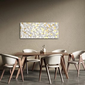Obraz - Zlato-biele hexagóny (120x50 cm)