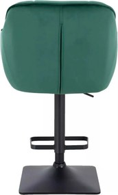 LuxuryForm DESIGN Barová stolička AVOLA VELUR na čiernej hranatej podstave - zelená