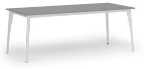 Rokovací stôl PRIMO OMEGA, 2000 x 900 mm, biela podnož, grafit