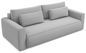 Svetlosivá zamatová rozkladacia/s úložným priestorom pohovka 238 cm Kapua – Makamii