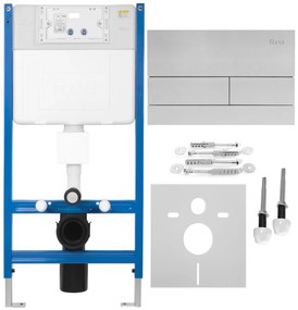 Rea Rea, podomietkový WC systém K011A-Q + oceľové splachovacie tlačidlo typ T, KPL-E0057