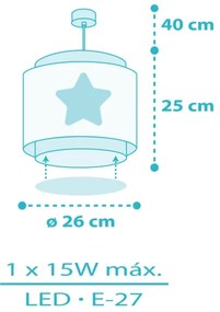 Dalber 76012T - Detský luster BABY DREAMS 1xE27/15W/230V modrá