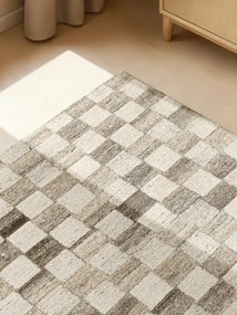 Koberec BOHO Quadra kremový / hnedý