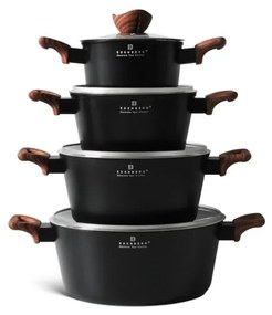 Dizajnová 8-dielna sada hrncov čierno-hnedá