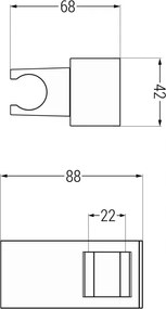 Mexen príslušenstvo - 1-bodový držiak na ručnú sprchu, čierna, 79355-70