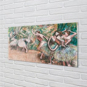 Obraz na skle Skica ženy tancujú lesa 100x50 cm
