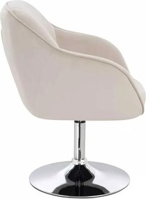 LuxuryForm DESIGN Stolička AVOLA VELUR na striebornom tanieri - krémová