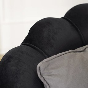 Vintino zamatová sedačka ZORAYA čierna