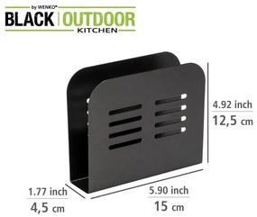 Kovové stojany na príbory a obrúsky v súprave 2 ks Black Outdoor Kitchen Baco – Wenko