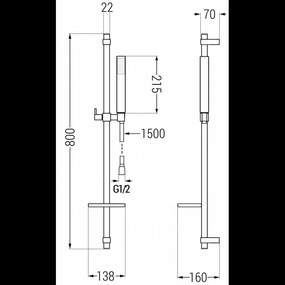 Mexen sprchový set DQ77, čierna, 785774581-70