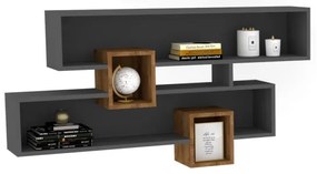 Nástenná polica KAREN 120x72,2 cm antracit/hnedá