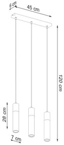 Sollux SL.0967 - Luster na lanku ZANE 3xGU10/40W/230V betón/drevo