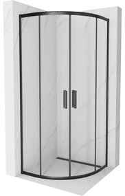 Mexen Rio polkruhová sprchová kabína 90 x 90 cm, transparentnéné, čierna - 863-090-090-70-00