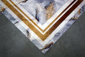 Koberec Porte 2001 GREY GOLD – sivý so zlatým vzorom, obdĺžnik Rozmer: 80x150 cm