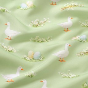 Goldea veľkonočný behúň na stôl teflónový - husy a kraslice 20x120 cm