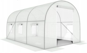 LONGWELL INDUSTRIAL LTD Fóliovník, skleníkový záhradný tunel 3x2x2 m, 2 vchody, kovový rám, biela fólia