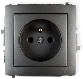Jednoduchá zásuvka  Z/U grafit D DGP-1Z