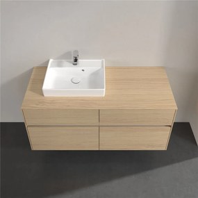 VILLEROY &amp; BOCH Collaro závesná skrinka pod umývadlo na dosku (umývadlo vľavo), 4 zásuvky, s LED osvetlením, 1200 x 500 x 548 mm, Nordic Oak, C071B0VJ