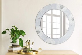 Okrúhle ozdobné zrkadlo na stenu Kvety púpavy fi 50 cm