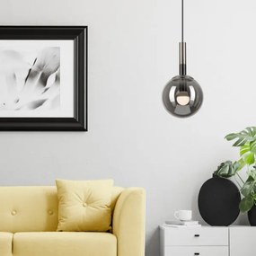 Luster na lanku ROLLO 1xE14/5W/230V matný chróm/dymová