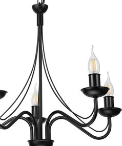 Luster na reťazi ANTON 5xE14/15W/230V čierny
